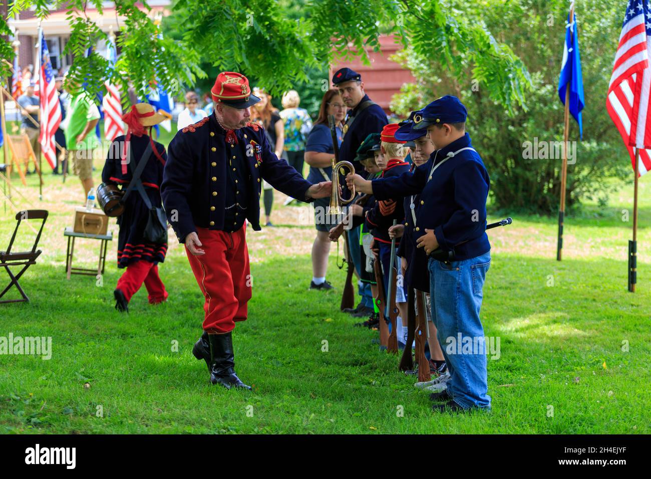 Gettysburg, PA, USA July 2, 2016 Young boys received instruction