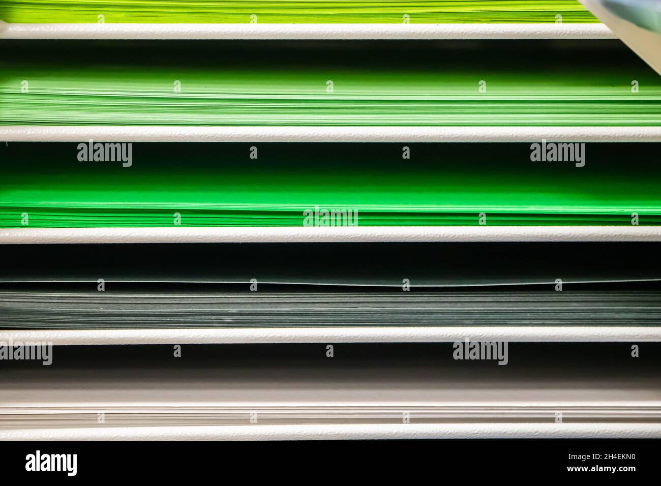 Set of colored paper for painting. Multi-colored backgrounds for artists in the art store. Selective focus Stock Photo