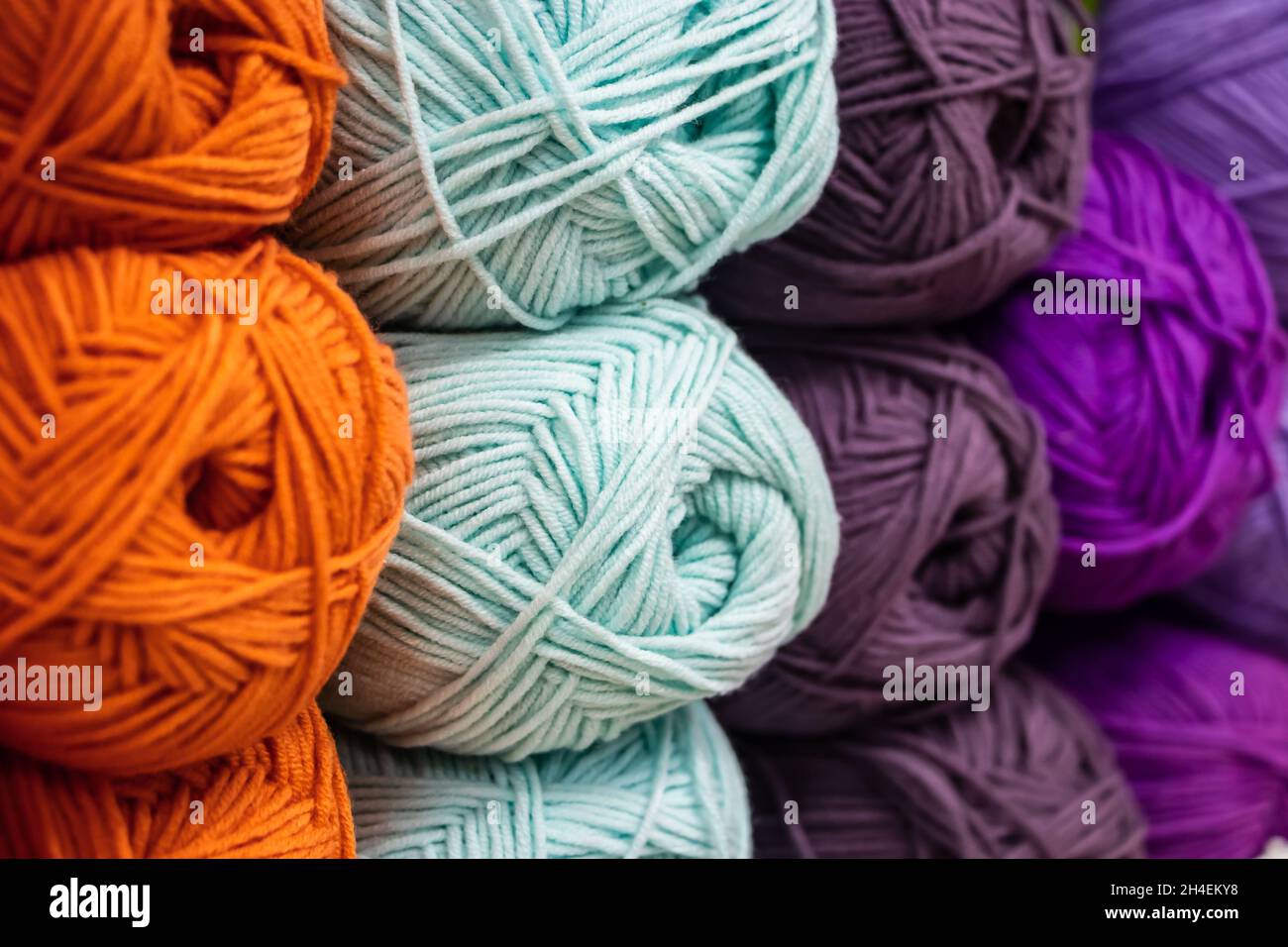 colorful wool yarn balls.wool yarn ball. Colorful threads for needlework, Stock image