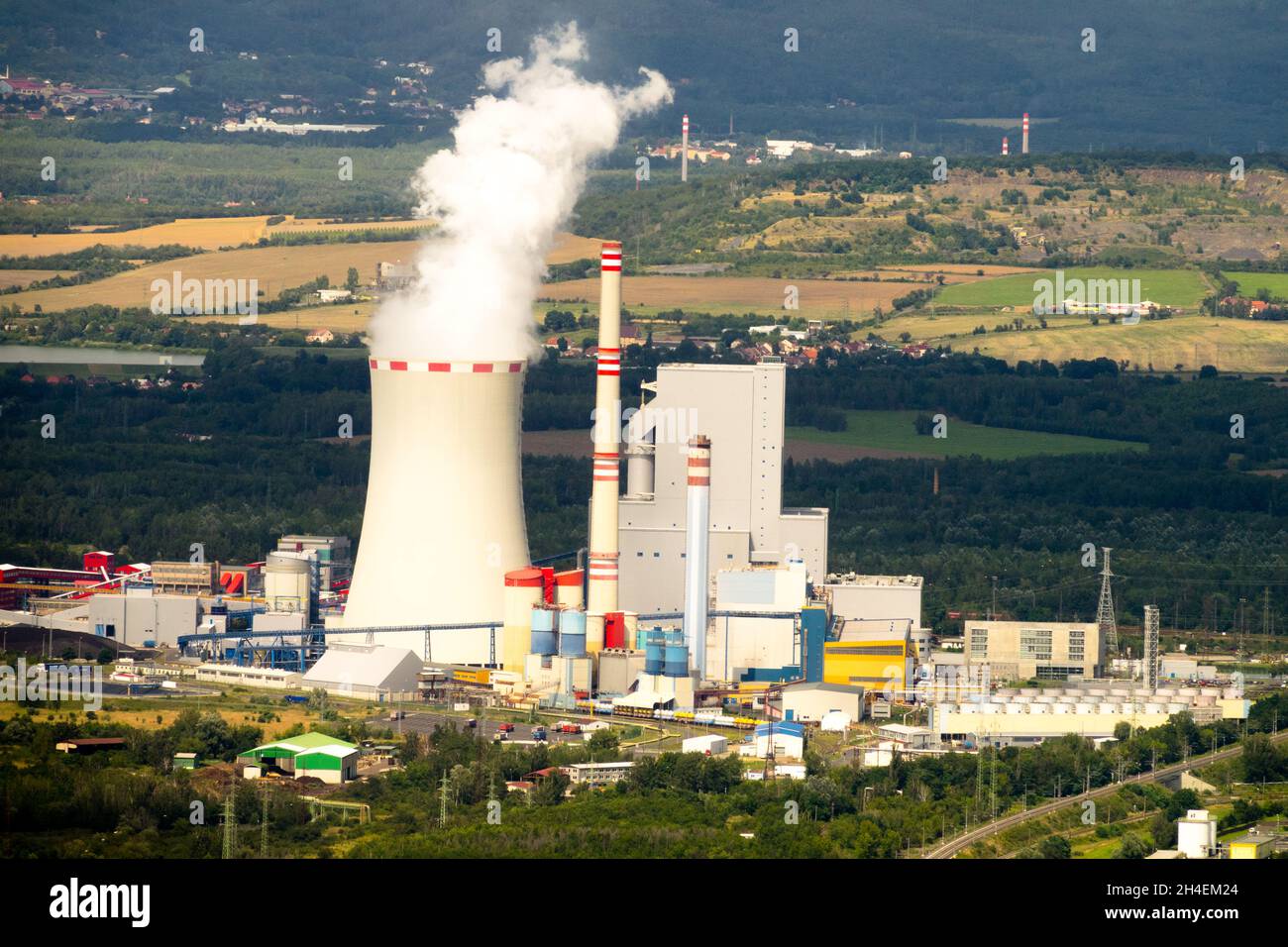 Coal Fired Power plant Ledvice Czech Republic Stock Photo