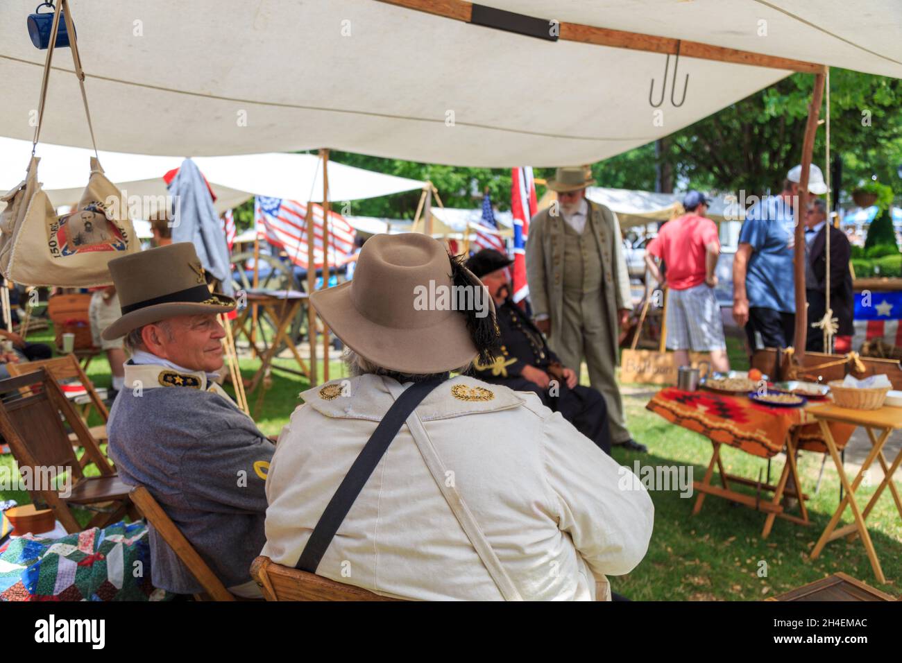 Gettysburg, PA, USA July 2, 2016 Reenactors wearing typical civil