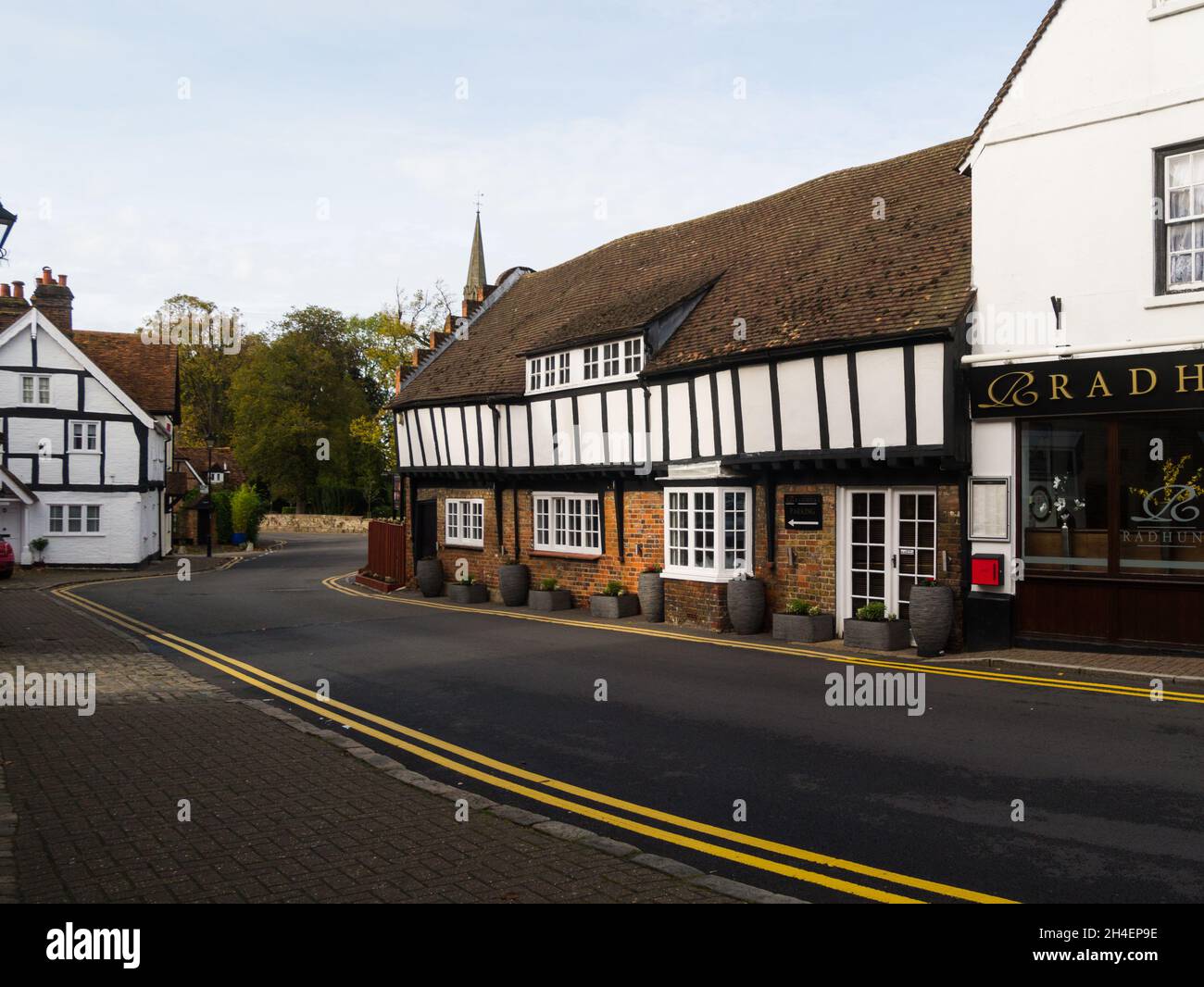View down Church Street of market town of Princes Risborough Buckinghamshire England UK with