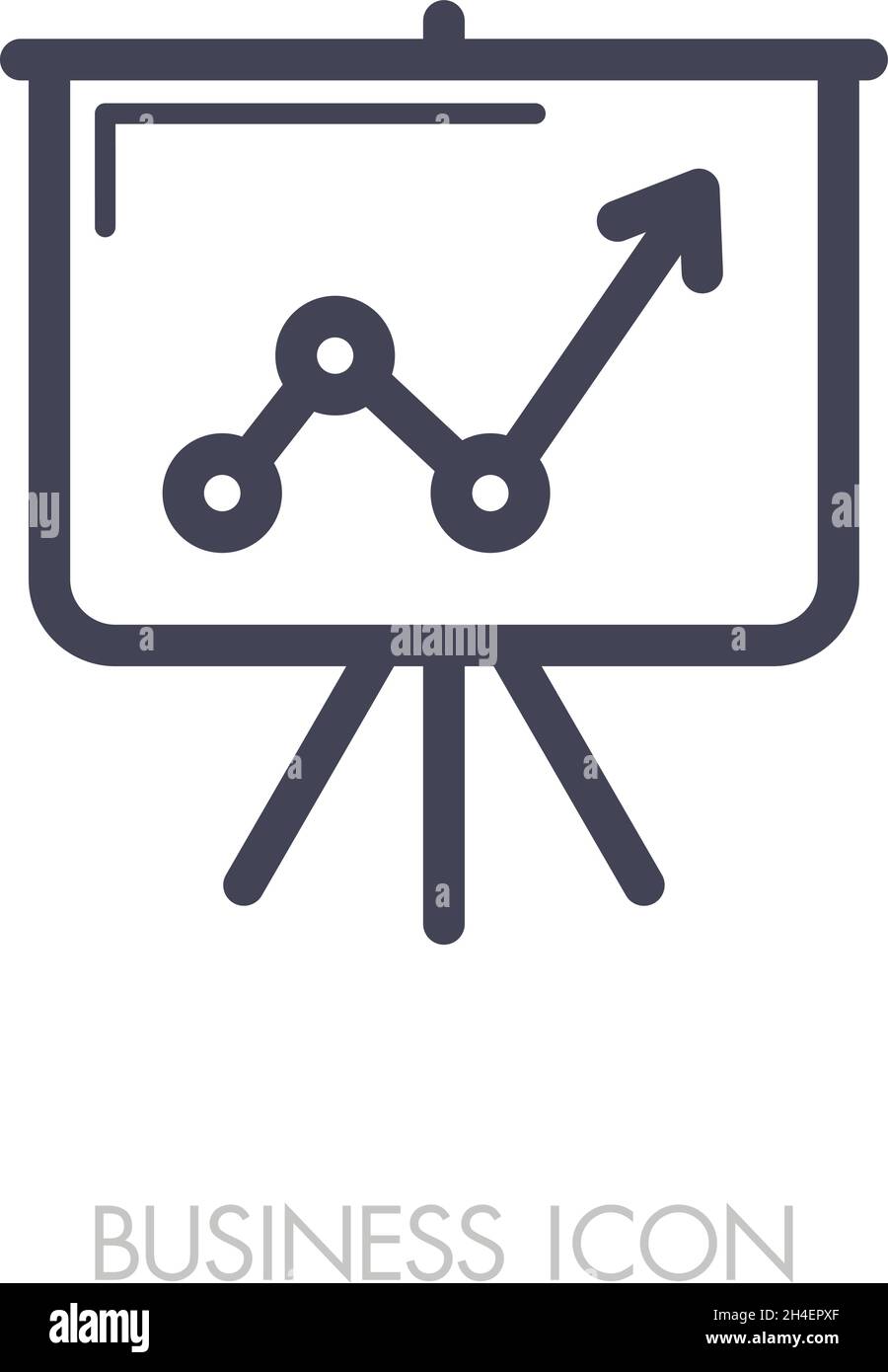 Flip-chart outline icon. Projection screen with a graph. Business sign ...
