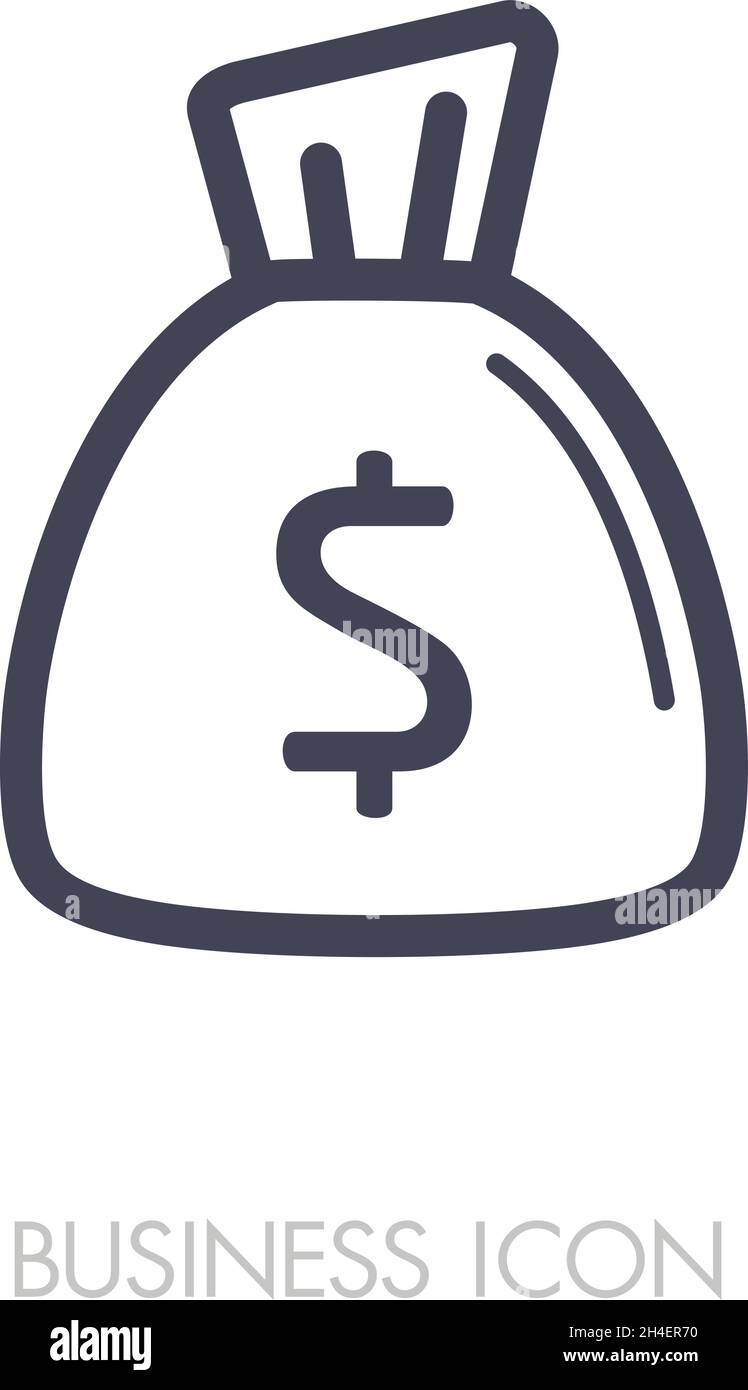 Money Bag outline icon vector. Finances sign. Graph symbol for your web ...