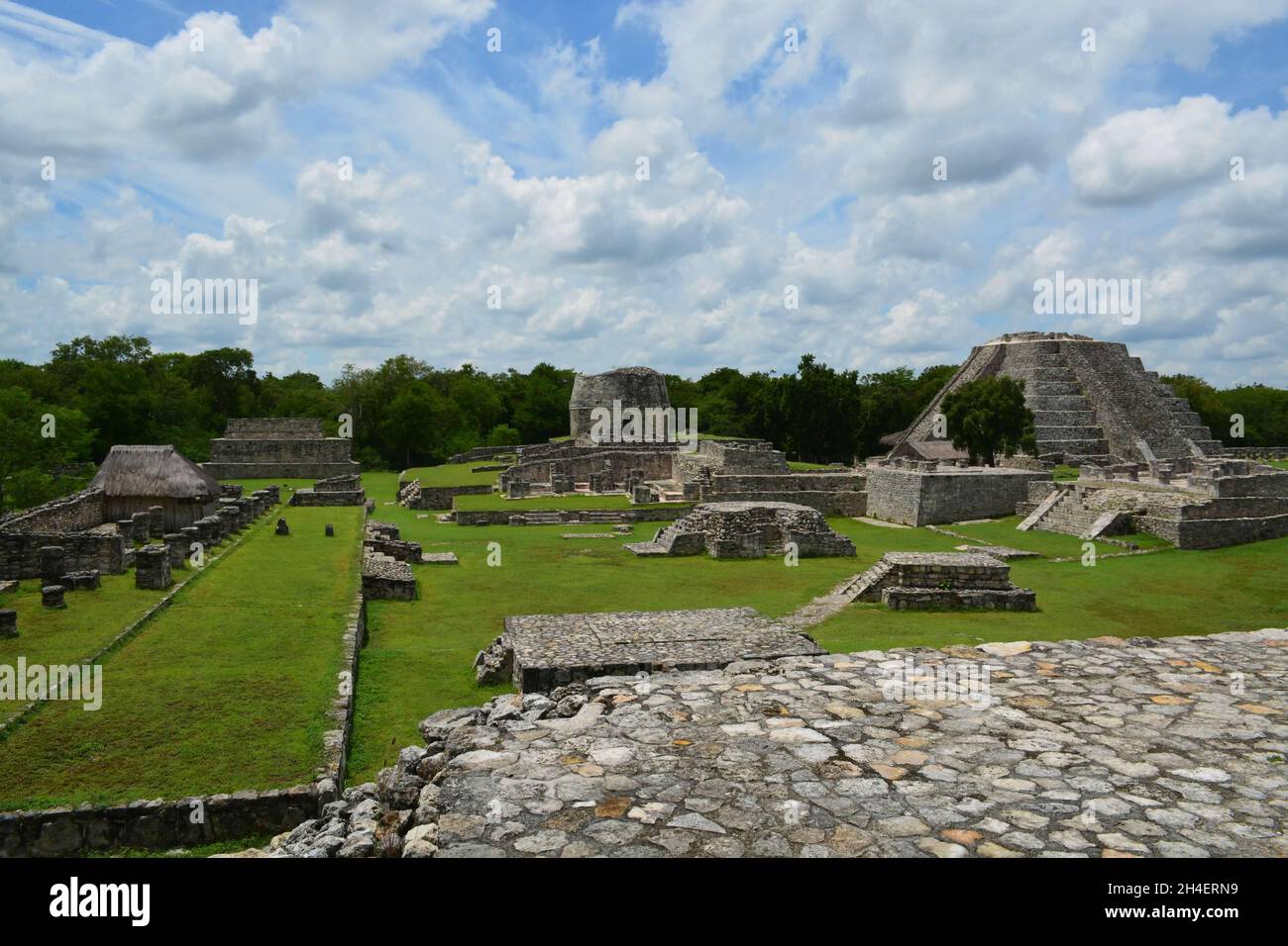 Mayan Archaeological Site Mayapan in Tecoh Municipality, Yucatan Mexico. Stock Photo