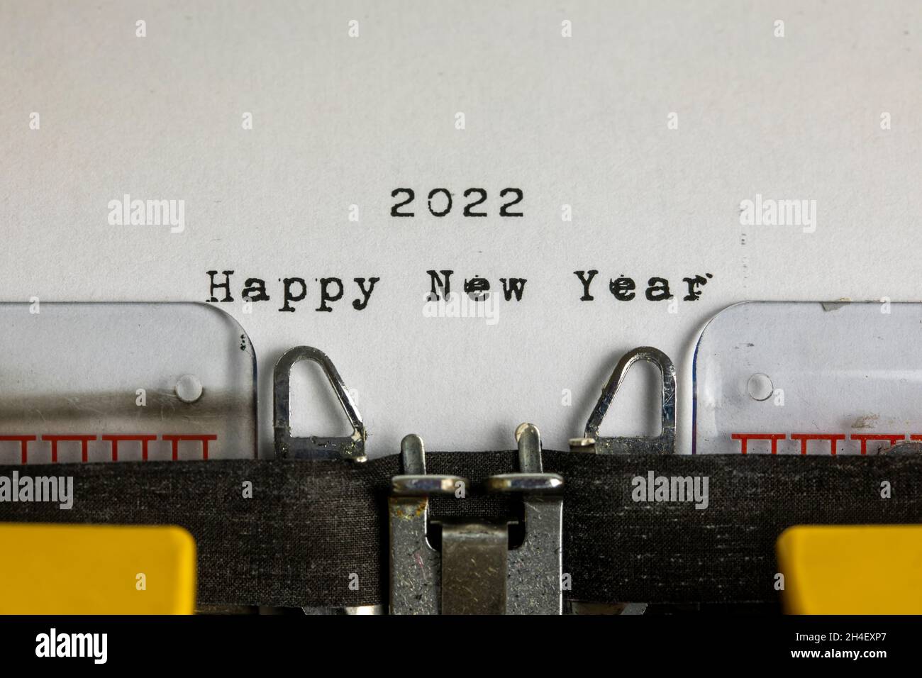 Happy New Year 2022 written on an old typewriter Stock Photo