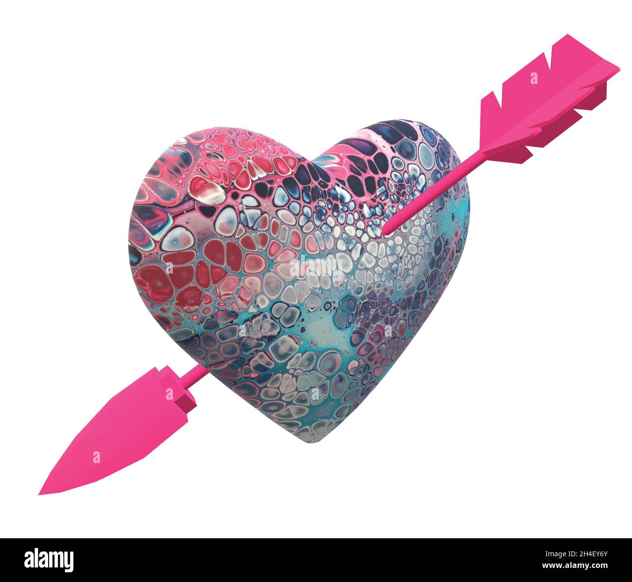 Love Heart Arrow Cupid in Mixed Paint Colors Stock Vector