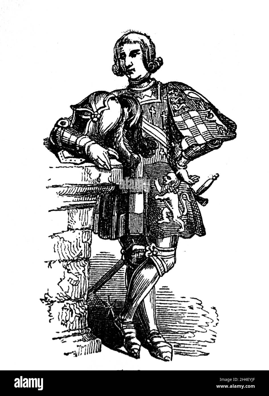 First duke of Norfolk, John Howard (1225-1485). English nobleman, soldier, politician. Engraving. Stock Photo