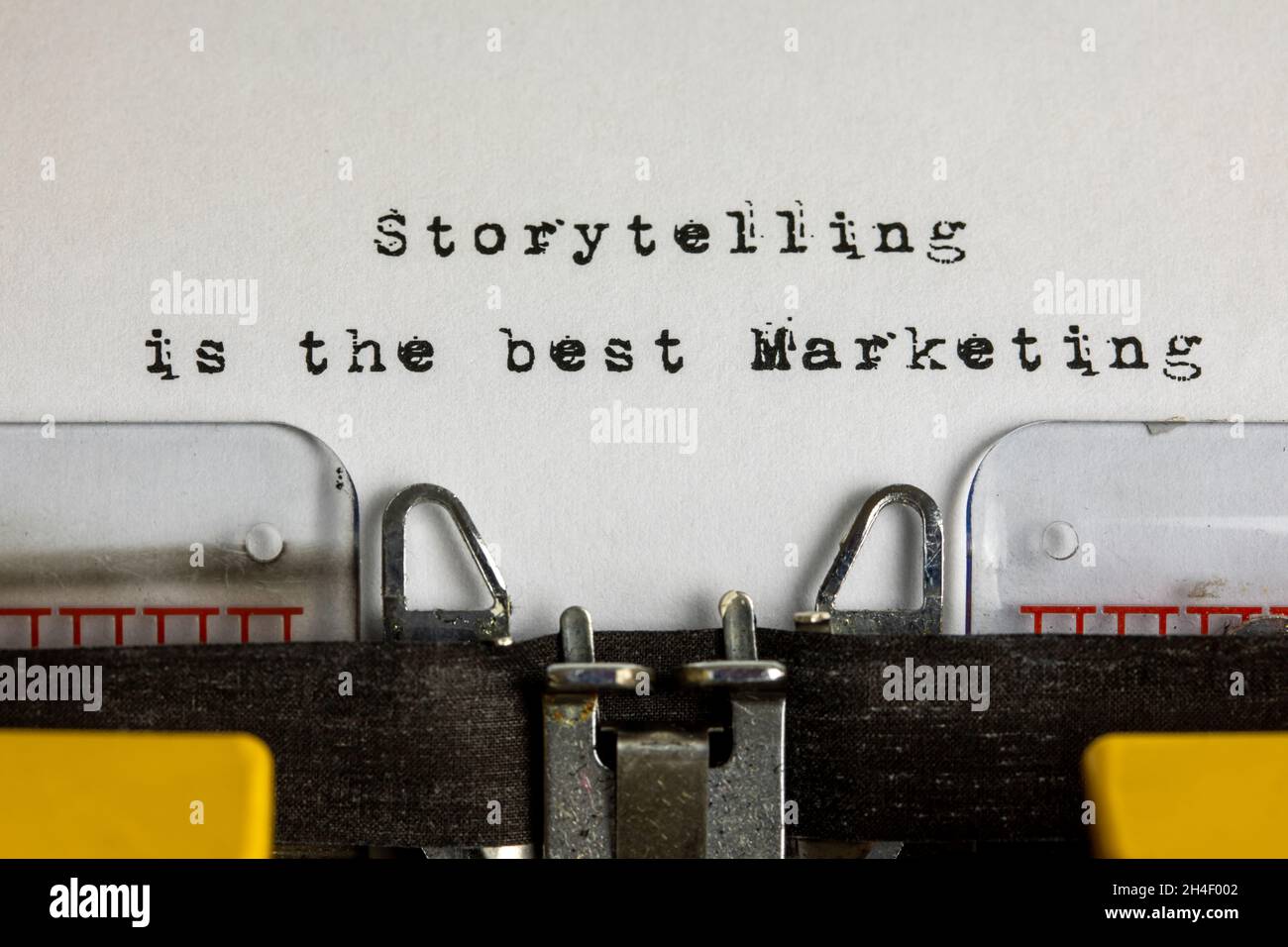 Storytelling is the best market written on an old typewriter Stock Photo