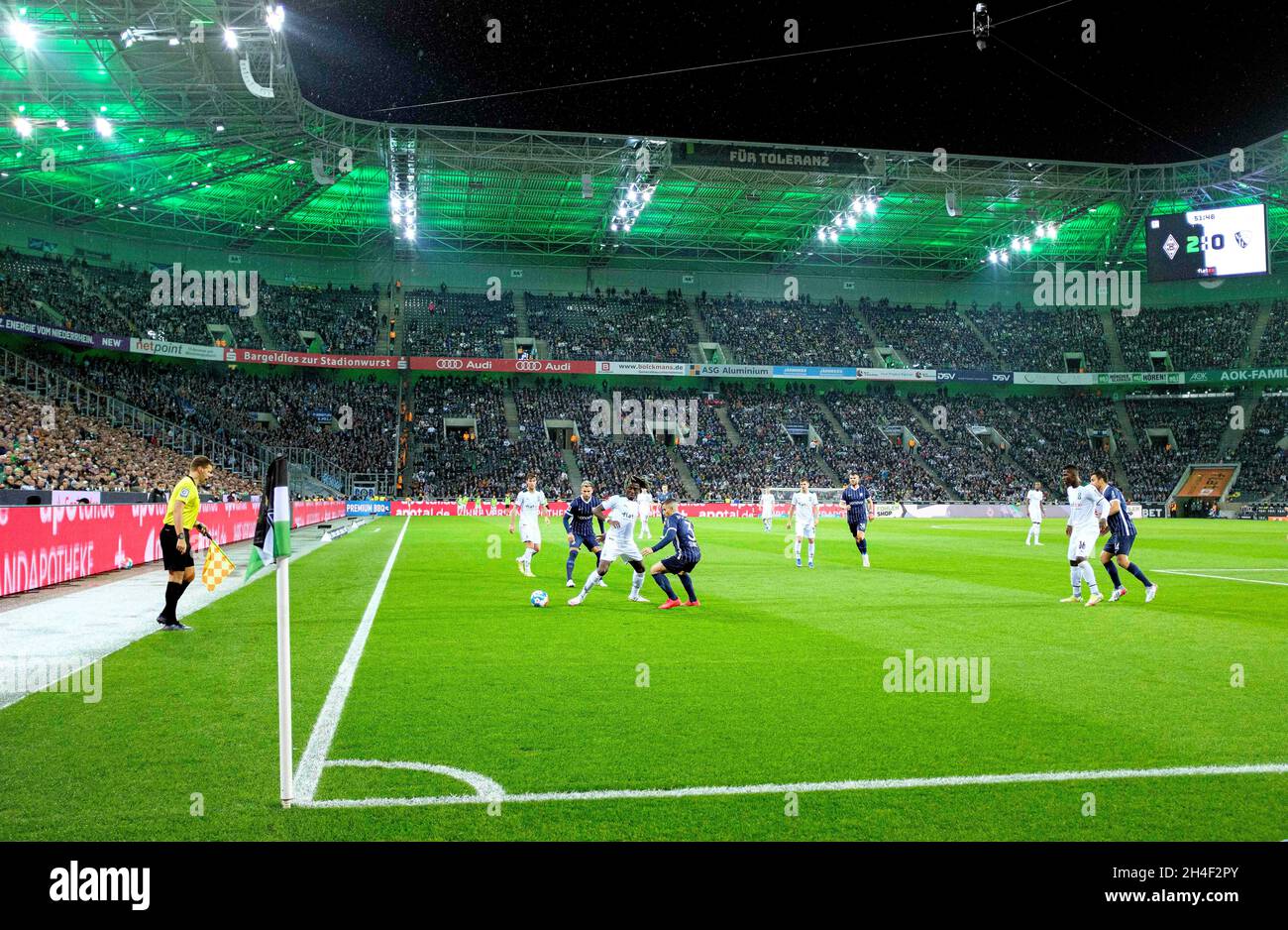 Feature, game scene in Borussia-Park, action, football 1st Bundesliga, 10th matchday, Borussia Monchengladbach (MG) - VfL Bochum (BO) 2: 1, on October 31, 2021 in Borussia Monchengladbach/Germany. #DFL regulations prohibit any use of photographs as image sequences and/or quasi-video # Â Stock Photo