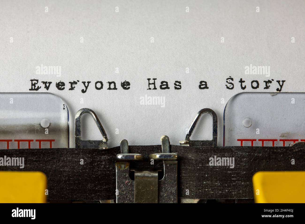 Everyone has a story written on an old typewriter Stock Photo