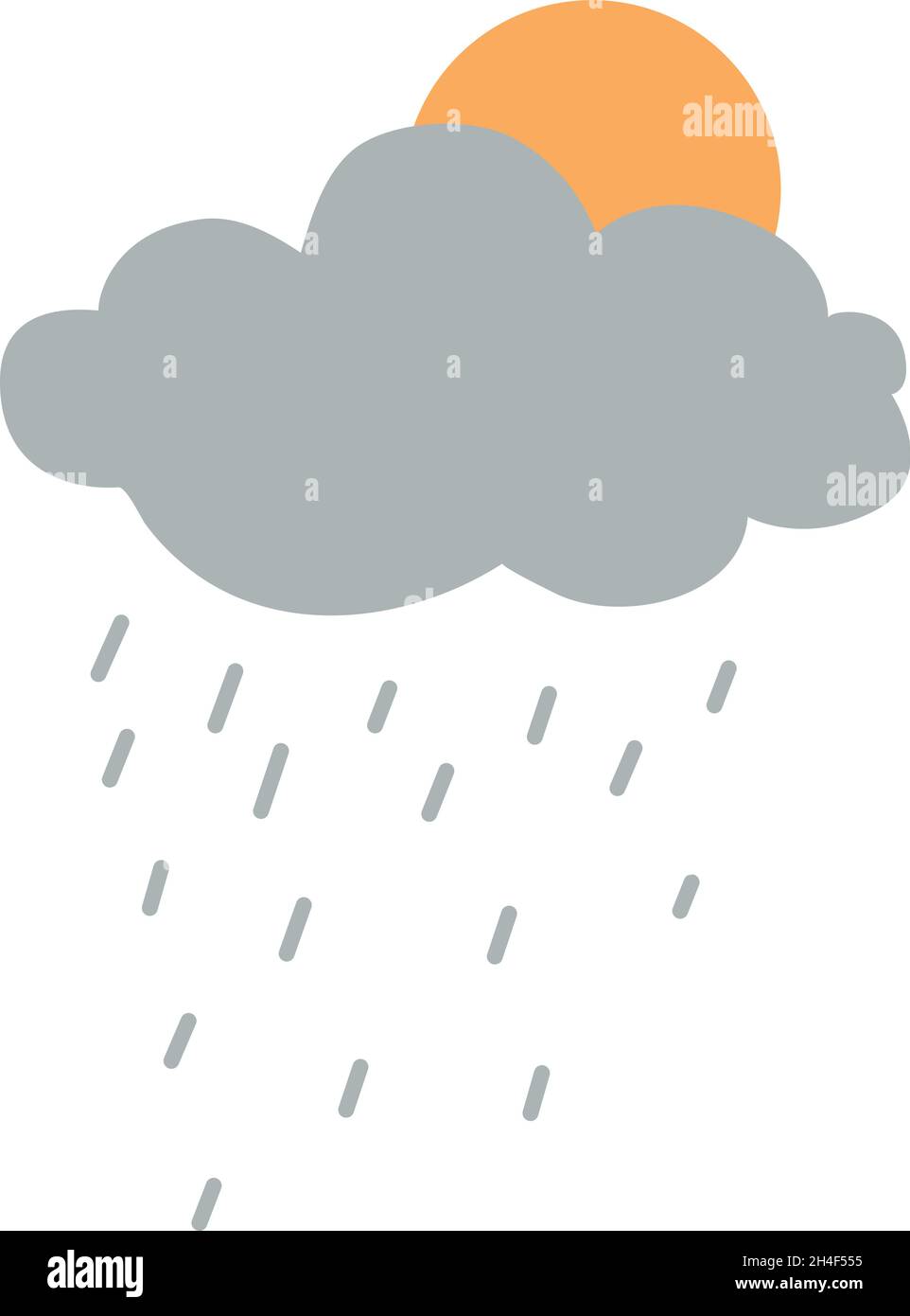 Sun behind clouds. Cloudy rainy weather symbol Stock Vector Image & Art ...