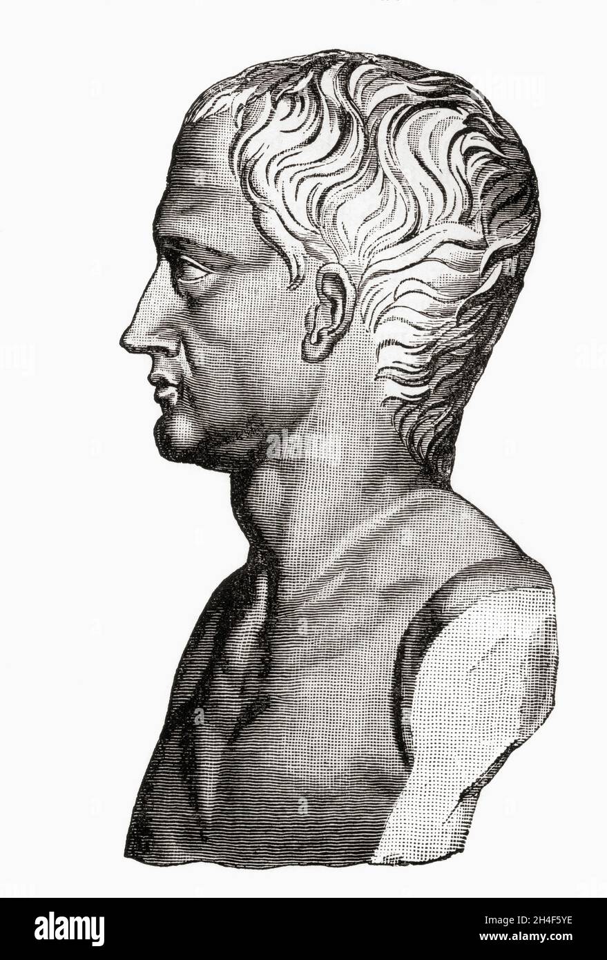 Quintus Hortensius Hortalus, 114–50 BC.  Famous Roman lawyer, renowned orator and statesman.  From Cassell's Illustrated Universal History, published 1883. Stock Photo