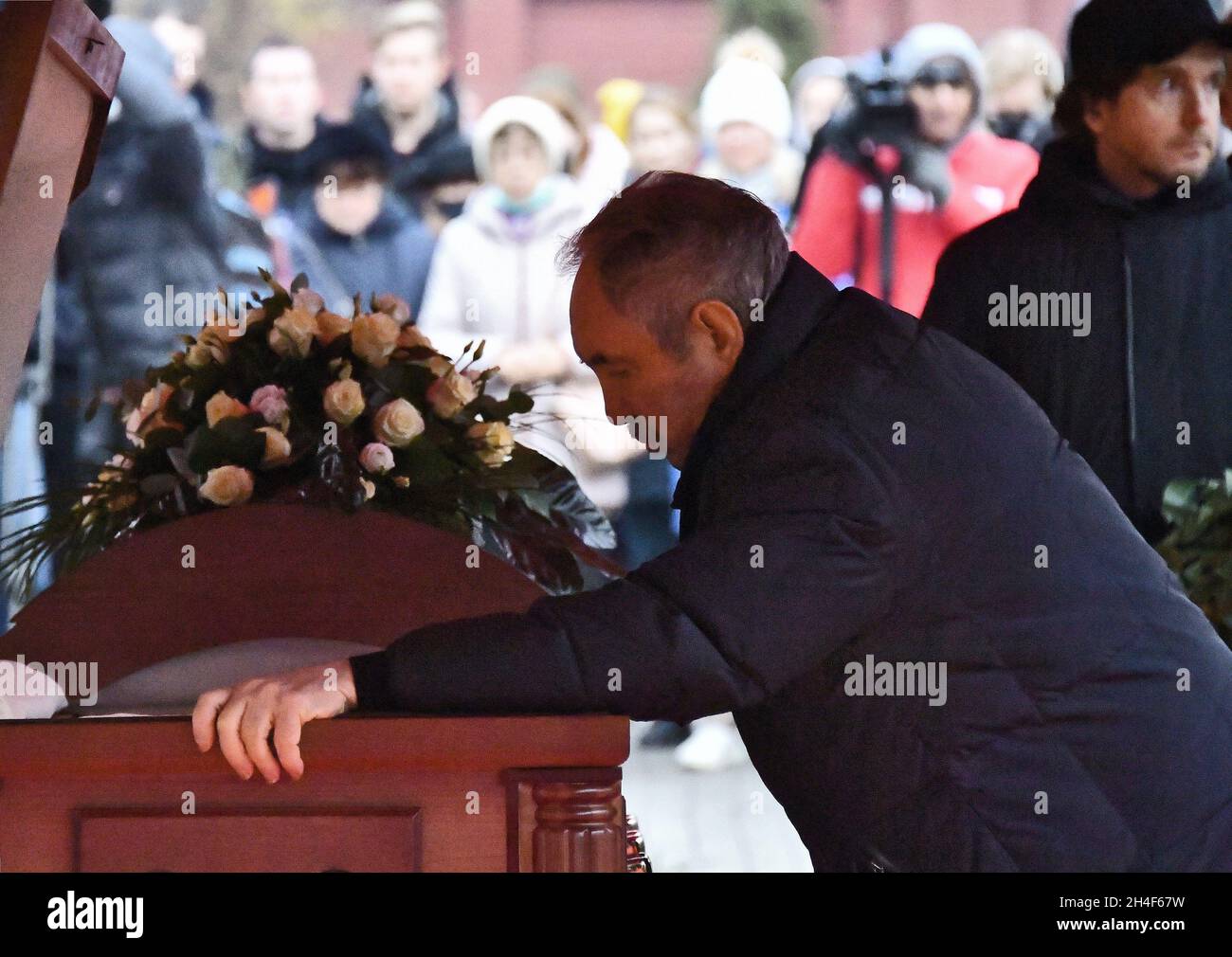 Farewell ceremony for TV announcer Igor Kirillov at the Novodevichy 