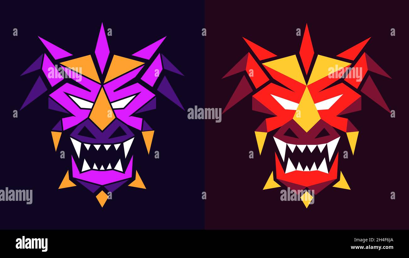 Dragon simple polygonal icon. Stock Vector