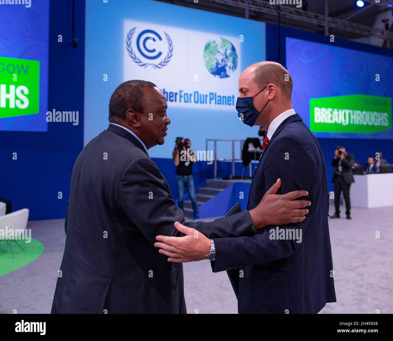 Glasgow, Scotland, UK. 2nd Nov, 2021. PICTURED: (left) Hage Geingob, President of Namibia; (right) Prince William, Duke of Cambridge, KG, KT, PC, ADC. World leaders come together at the COP26 Climate Change Conference in Glasgow this afternoon. Credit: Colin Fisher/Alamy Live News Stock Photo