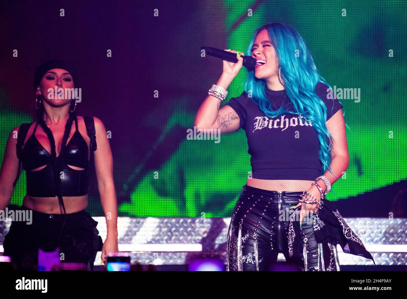 Karol G performs at the San Jose Civic on November 1, 2021 in San Jose