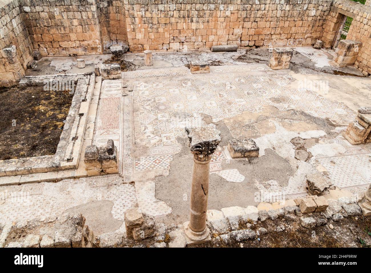 Church of Saints Cosmas and Damianus ruins at the ancient city Jerash, Jordan Stock Photo