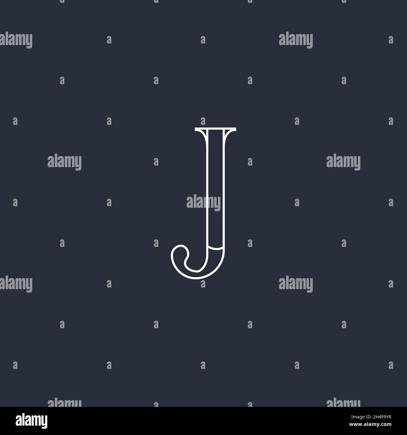 Minimal modern Abstract elegant line art letter J logo. Creative