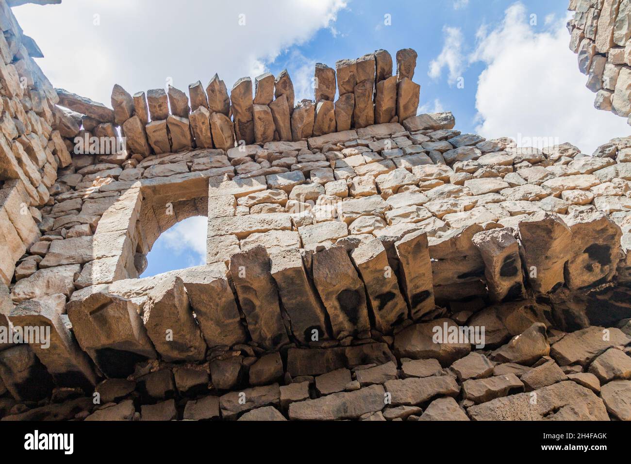Ruins of Qasr al-Azraq Blue Fortress , fort located in the desert of ...