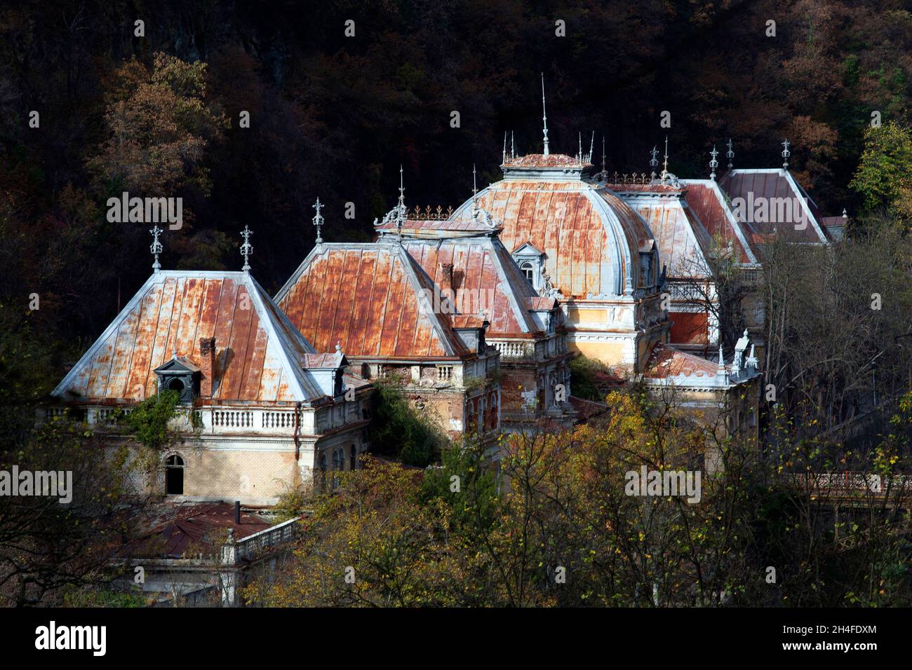 The Imperial Austro-Hungarian Baths in Romanian Baile Herculane Stock Photo