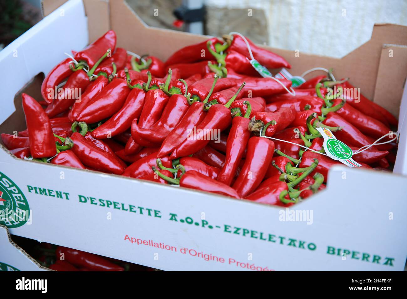 Fete du Piment, Chilli Festival, Espelette, Pays Basque, France Stock Photo