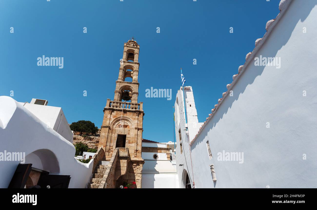 Church of Panagia in the old town of Lindos, Rhodes, Greece Stock Photo