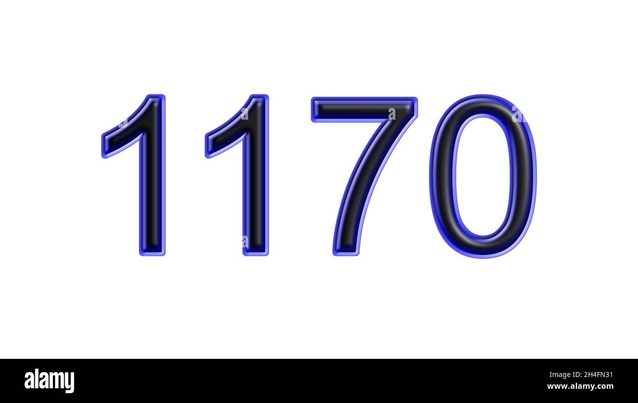 blue 1170 number 3d effect white background Stock Photo