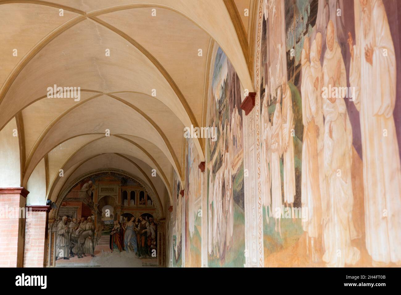 Frescoes at Monte Oilveto Monastery, Tuscany, Italy Stock Photo