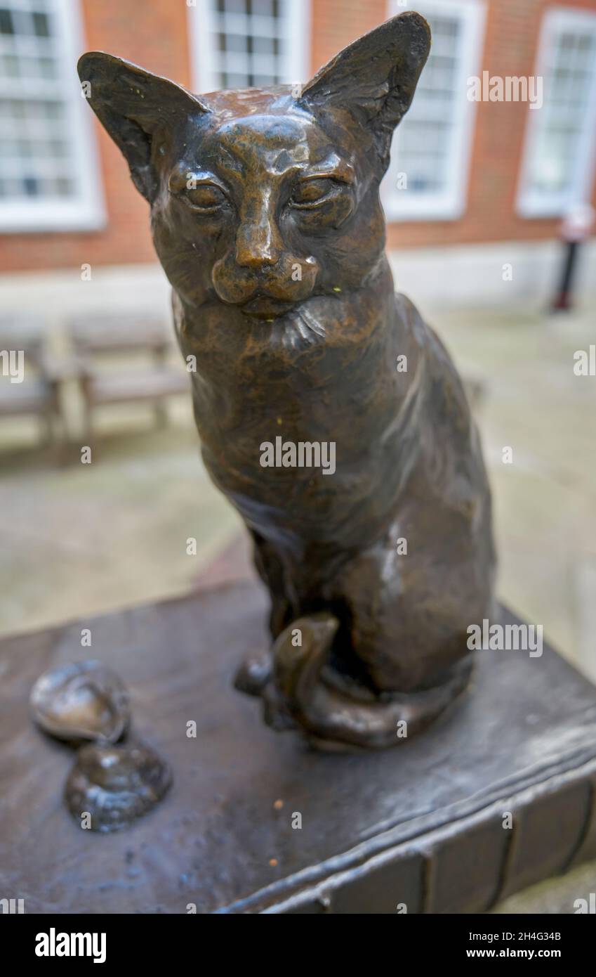 statue of hodge the cat dr Johnson Stock Photo