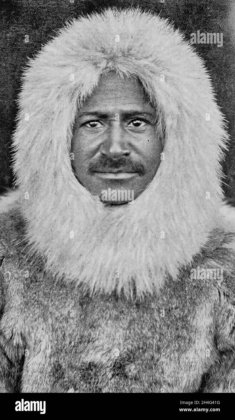 Matthew A Henson, immediately after the sledge journey to the Pole and back Stock Photo
