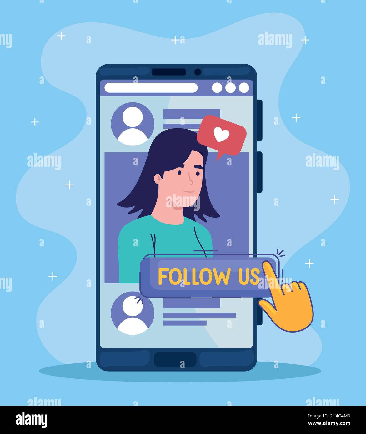 woman in smartphone Stock Vector