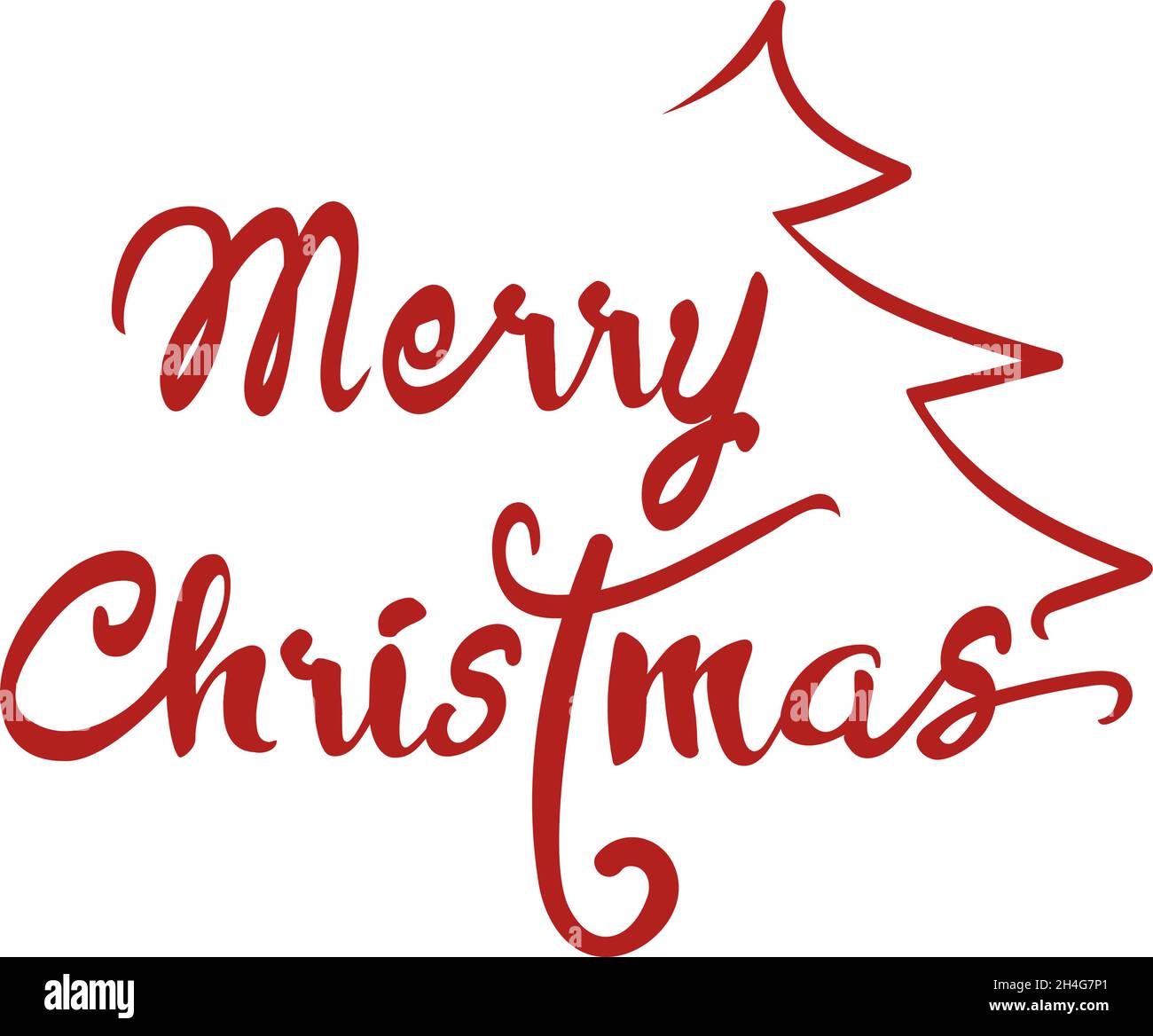 vector illustration of Merry Christmas handwritten background Stock ...