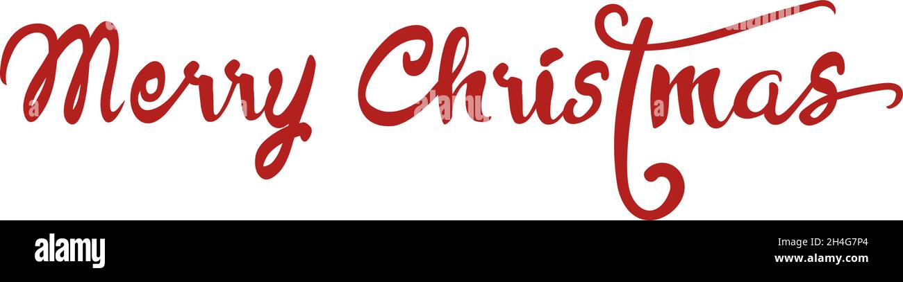 vector illustration of Merry Christmas handwritten background Stock ...