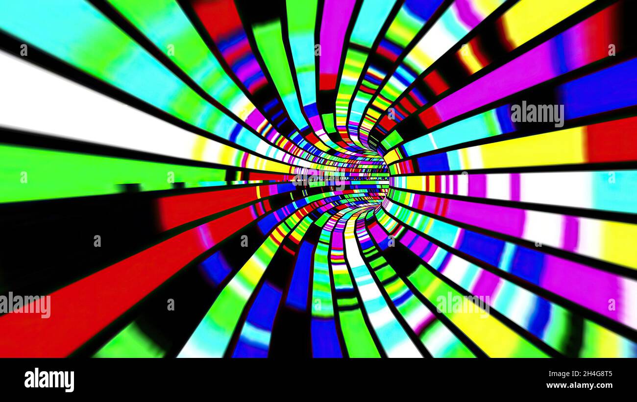 Driving through the Colorful light rays tunnel Stock Photo - Alamy