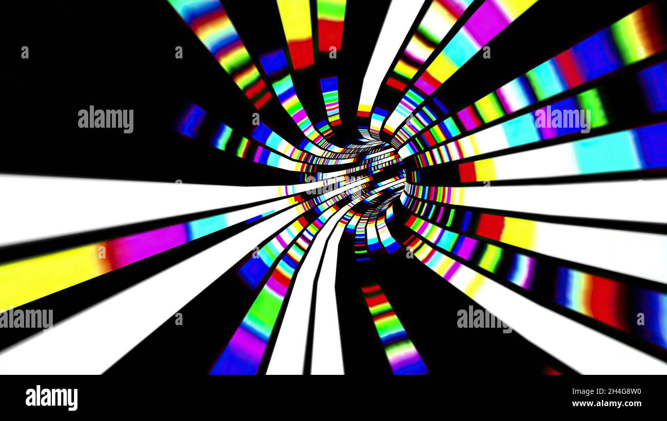 Driving through the Colorful light rays tunnel Stock Photo - Alamy