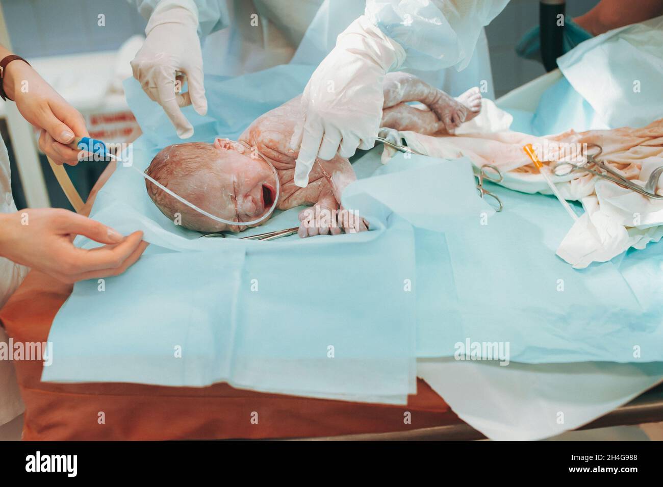The first day of the newborn in the hospital Stock Photo - Alamy