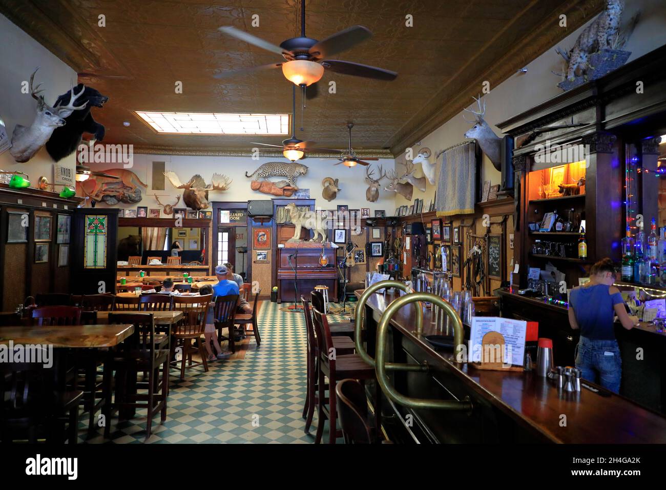 Saloon bar restaurant of Occidental Hotel in Buffalo.Wyoming.USA Stock