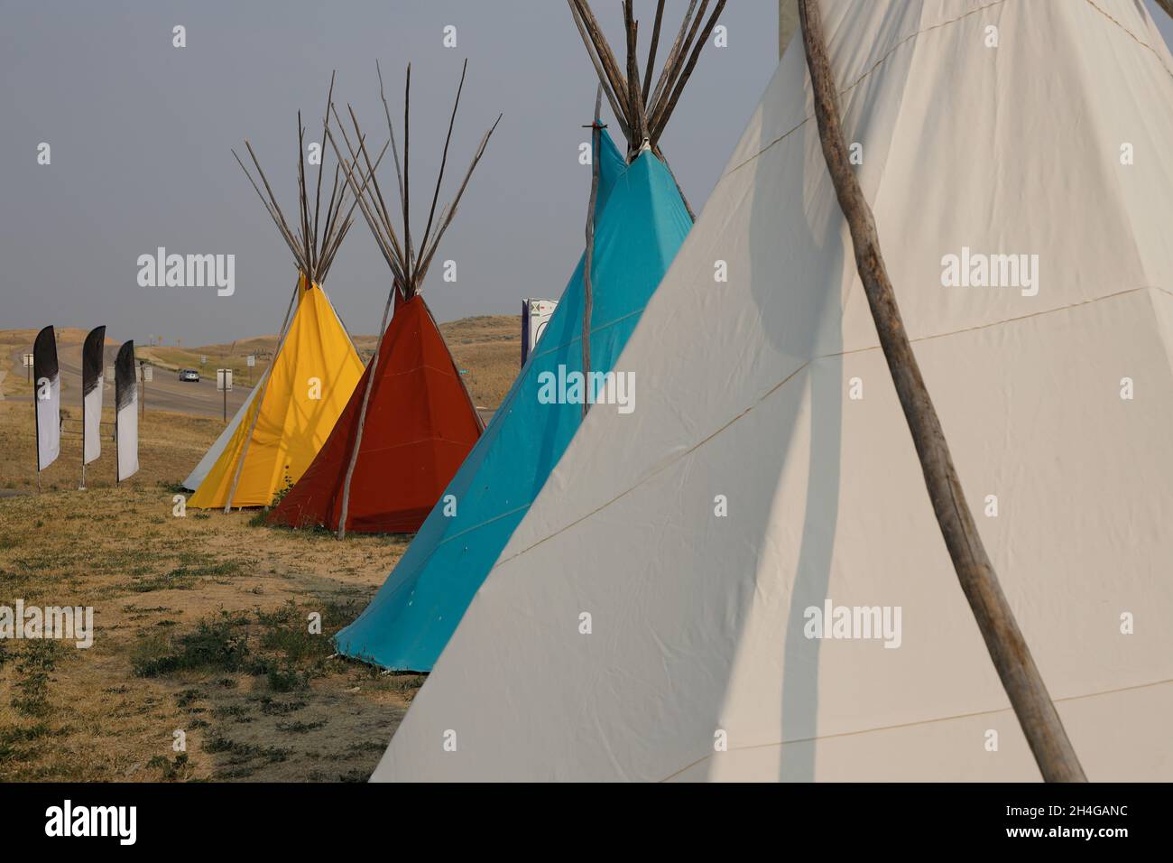 Native Indian teepee tent in Custer Battlefield Trading Post & Cafe