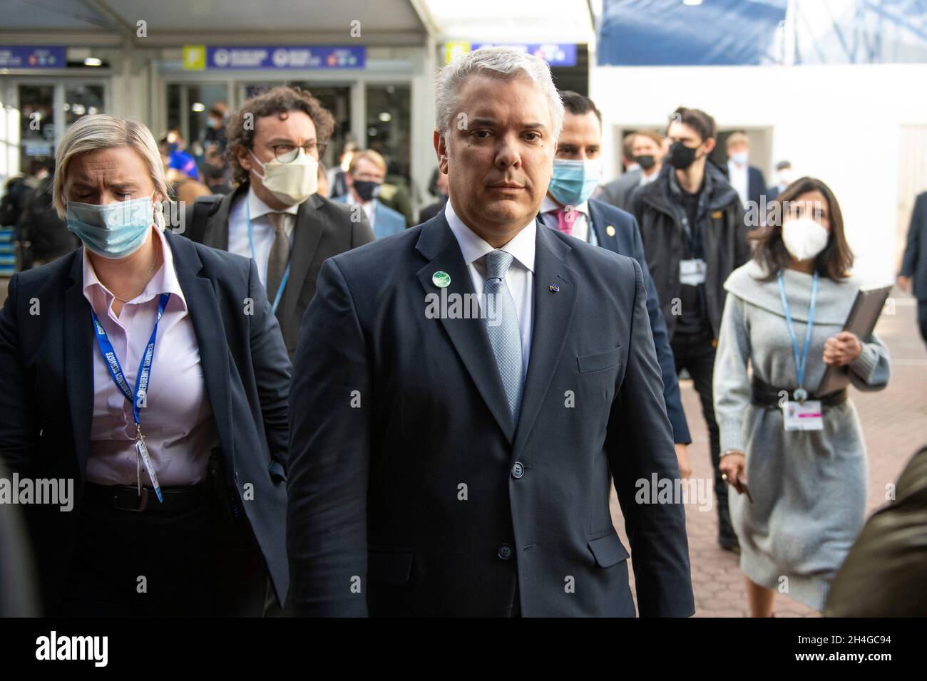 Glasgow, Scotland, UK. 2nd Nov, 2021. PICTURED: Iván Duque Márquez, Prime Minister of Columbia, seen at the COP26 Climate Change Conference in Glasgow this afternoon. Credit: Colin Fisher/Alamy Live News Stock Photo