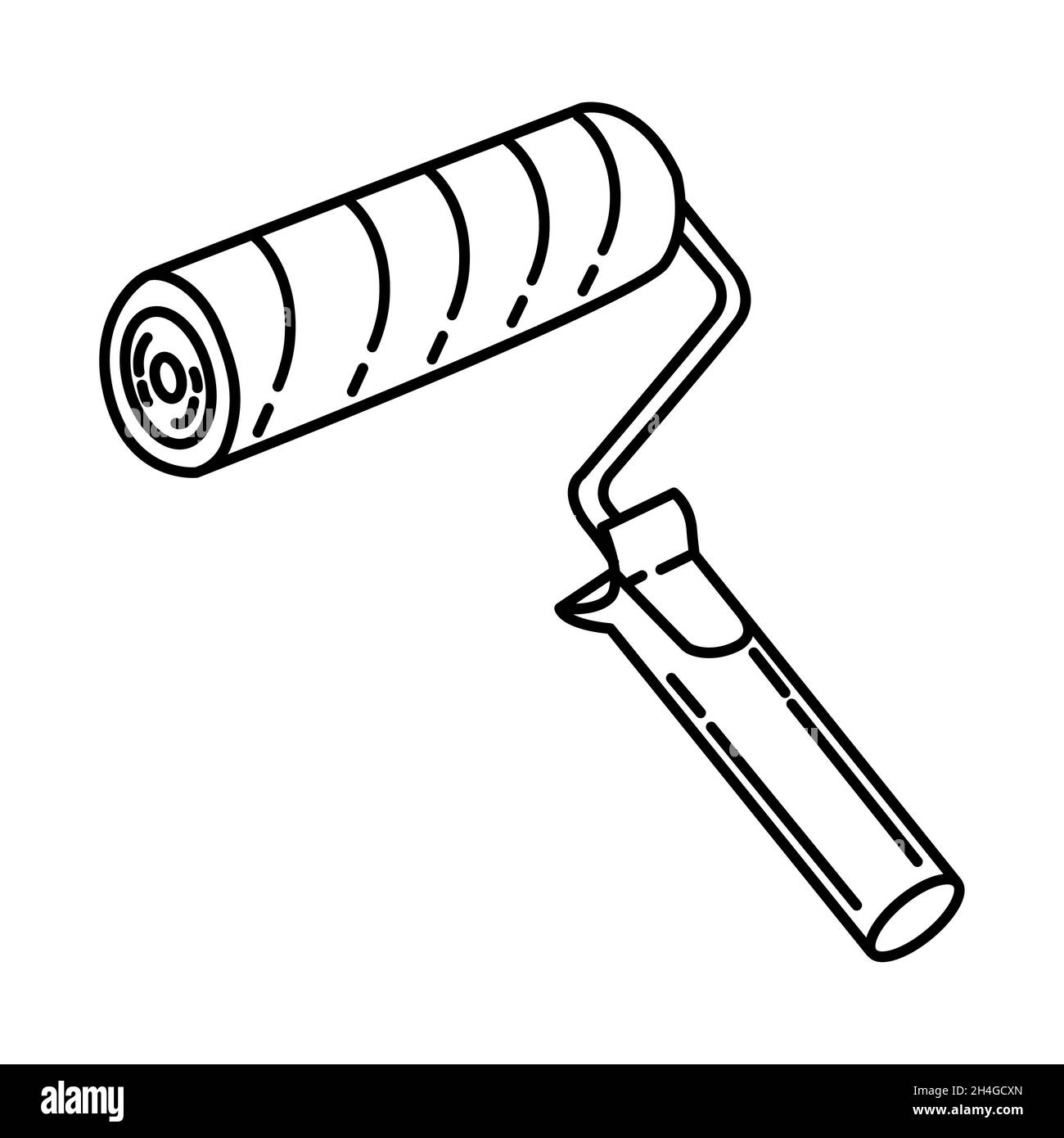Paint Roller Part of Contractor Material and Equipment Device Hand