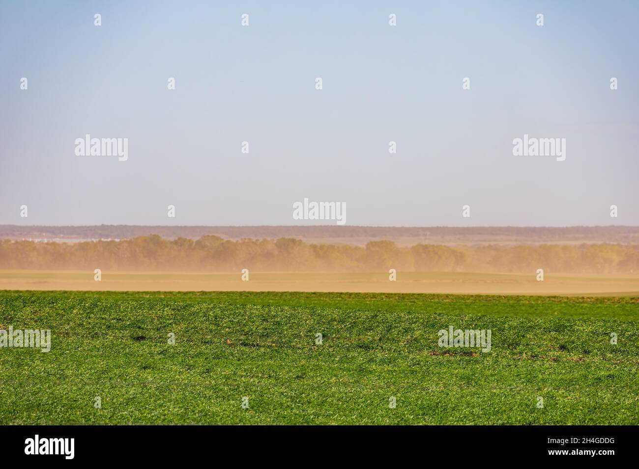 Sunny view of rural farm at Oklahoma Stock Photo Alamy