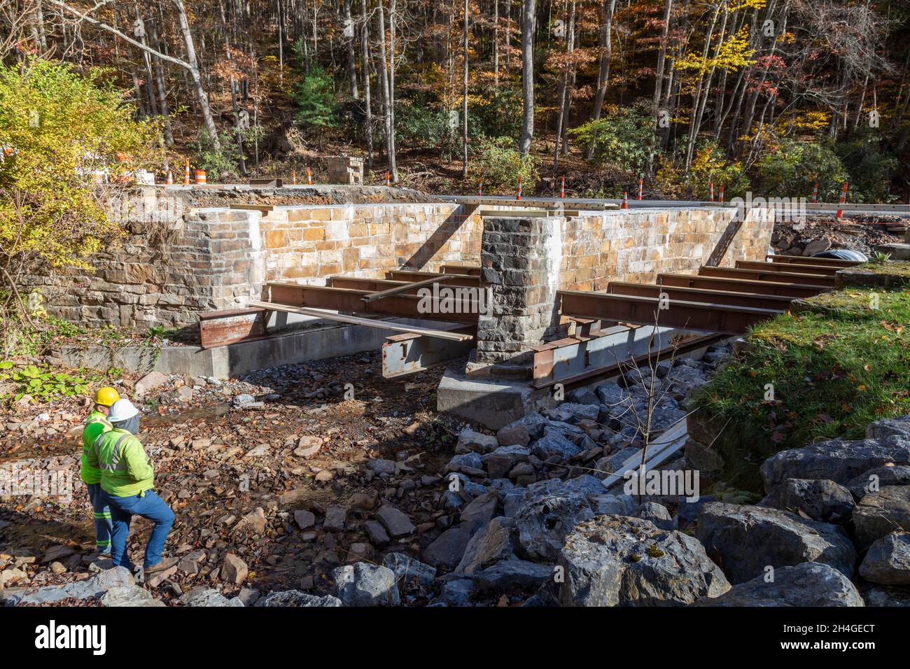 Marlinton, West Virginia Workers discuss their reconstruction of a