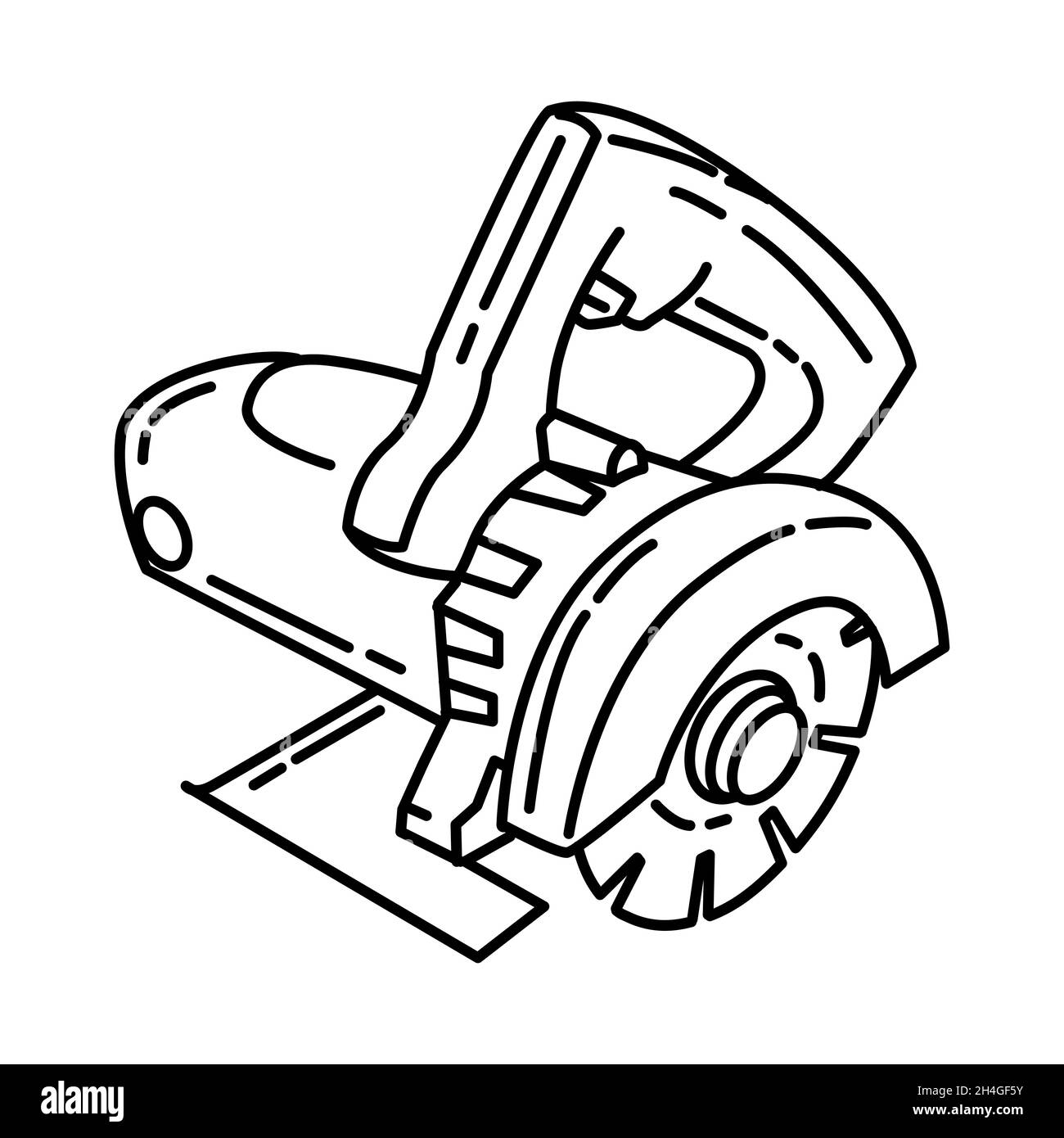 Ceramic Cutting Machine Part of Contractor Material and Equipment Device Hand Drawn Icon Set Vector. Stock Vector