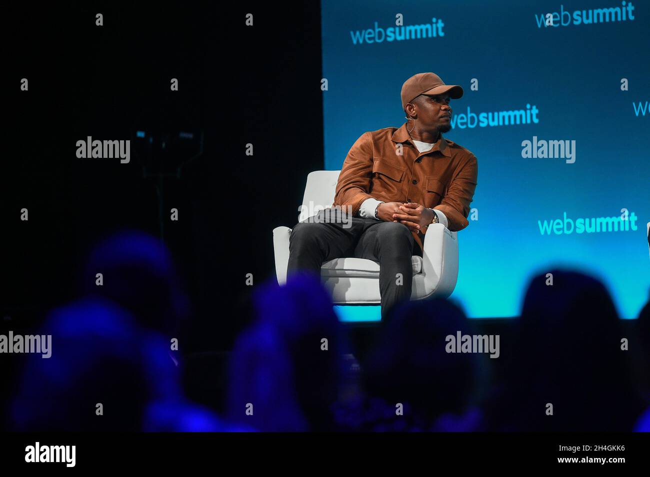 Lisbon, Portugal. 02nd Nov, 2021. Samuel Eto'o, Footballer and Philanthropist at The Samuel Eto'o Foundation addresses the audience during the second day of the Web Summit 2021 in Lisbon. Credit: SOPA Images Limited/Alamy Live News Stock Photo