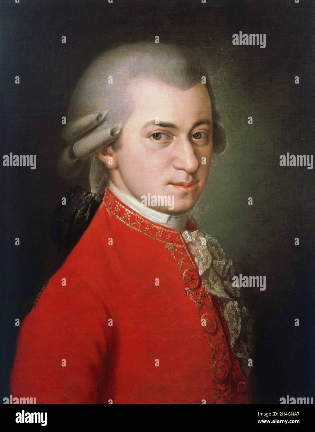A portrait of Wolfgang Amadeus Mozart Stock Photo