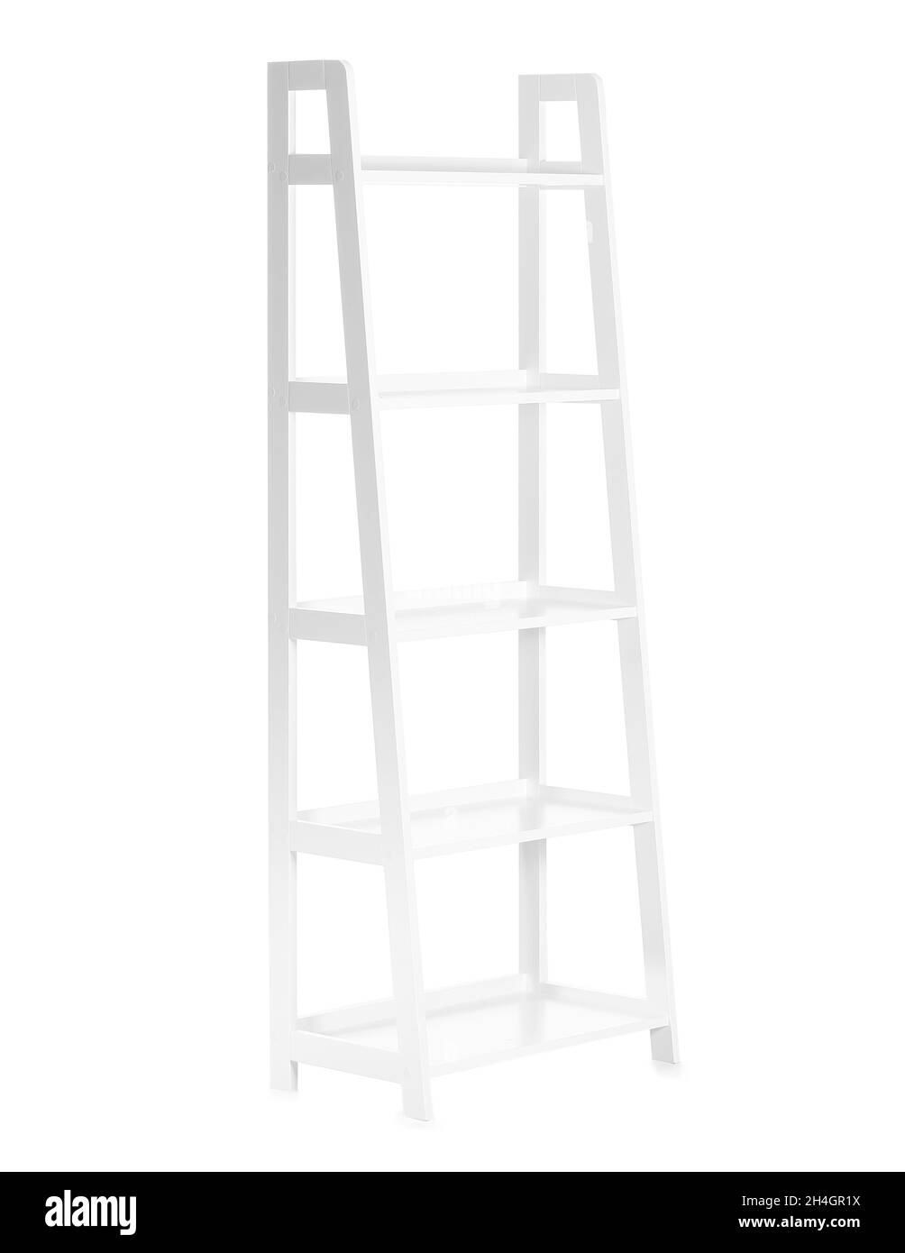 Modern shelving unit on white background Stock Photo Alamy