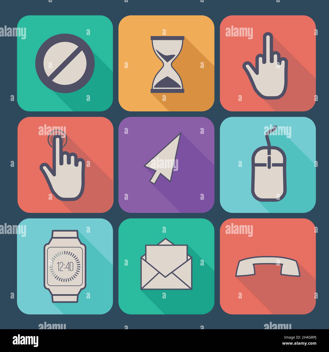 Set of flat icons Stock Vector Image & Art - Alamy