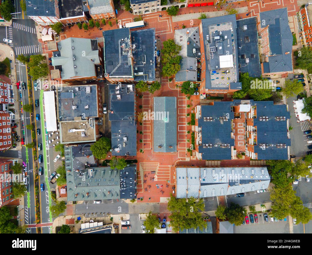 Old Town Hall aerial view at 32 Derby Square in Historic city center of