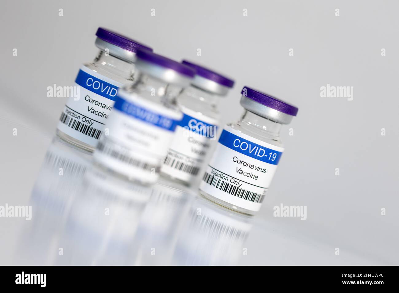Vials of Coronavirus vaccine Stock Photo